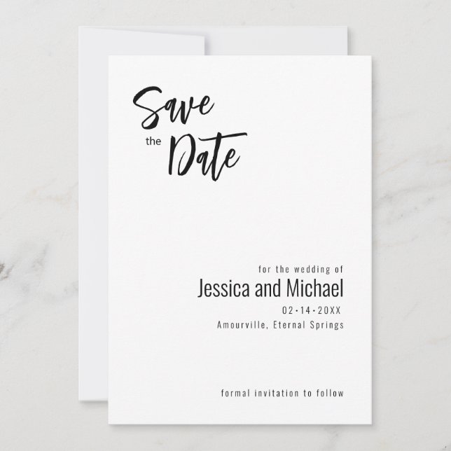 💍 Minimalist Elegant  Save The Date (Front)