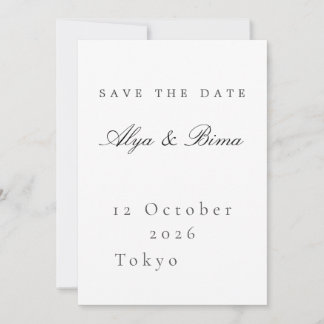 Minimalist Elegant Save the Date Wedding Card