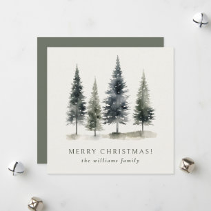 Minimalist Elegant Scandinavian Christmas Tree Holiday Card