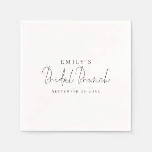 Minimalist Elegant Script Bridal Shower Brunch Napkin