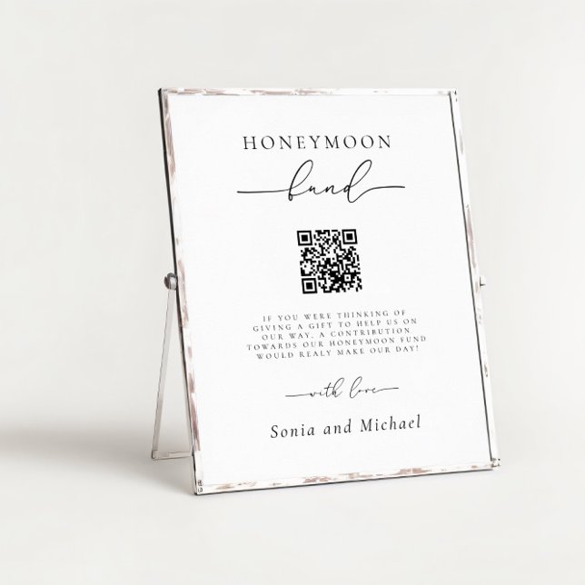 Minimalist Elegant Script Honeymoon Fund Wedding Poster (Creator Uploaded)