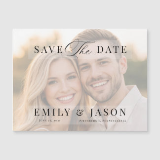 Minimalist Elegant Script Save the Date Card