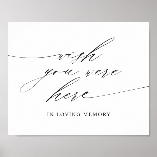 Minimalist Elegant Script Wish You Were Here Sign (Front)