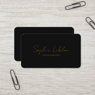 Minimalist Elegant Signature Simple Black Business Card