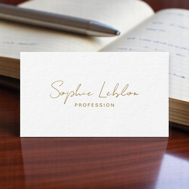 Minimalist Elegant Signature Simple Plain Business Card (Creator Uploaded)