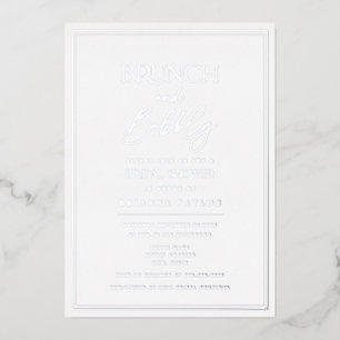 Minimalist Elegant Silver Foil Bridal Shower