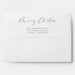 Minimalist Elegant Simple Merry Christmas Envelope