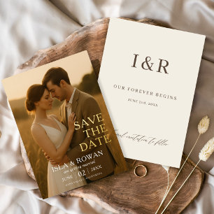 Minimalist Elegant Simple Photo Wedding Gold