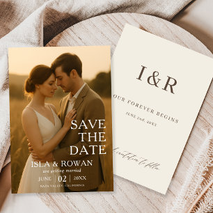 Minimalist Elegant Simple Photo Wedding Save The Date