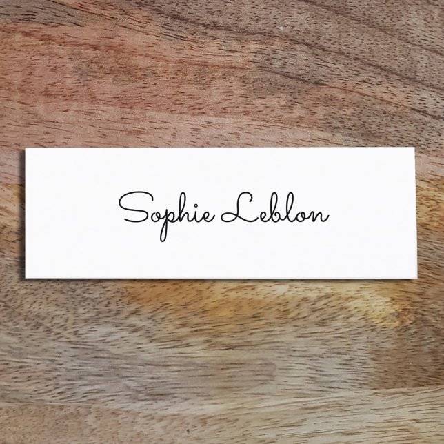 Minimalist elegant simple plain white mini business card (Creator Uploaded)
