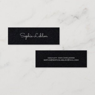 minimalist elegant simple premium black mini business card