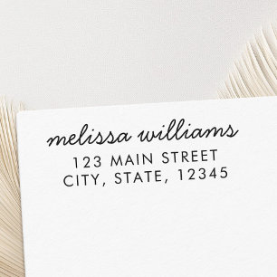 Minimalist Elegant Stylish Script Wedding Address Self-inking Stamp