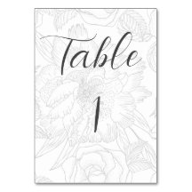 Minimalist, elegant Table number, sitting shart.