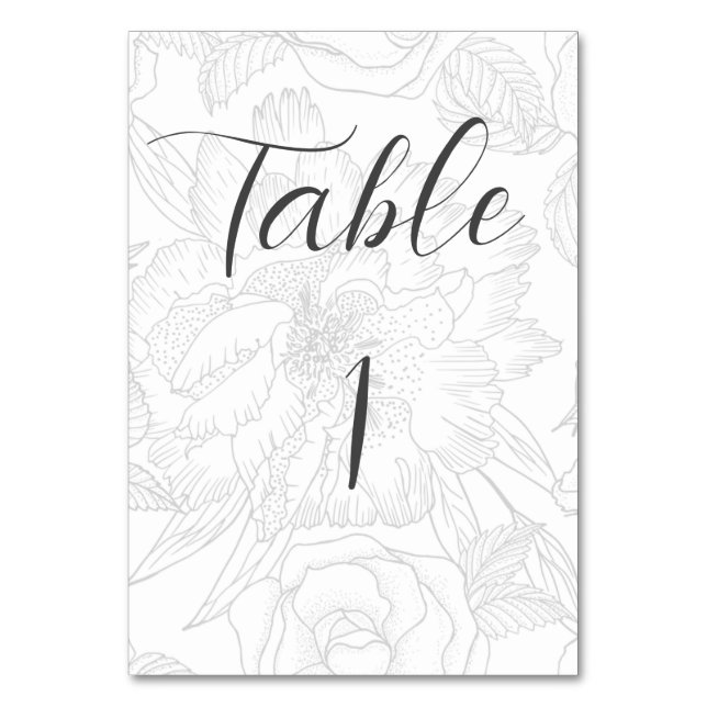 Minimalist, elegant Table number, sitting shart. Table Number (Front)
