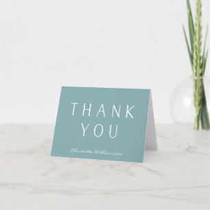 Minimalist Elegant Teal Blue Personalised Thank You Card