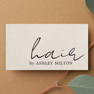 Minimalist Elegant Texture Beige Hairstylist  Business Card