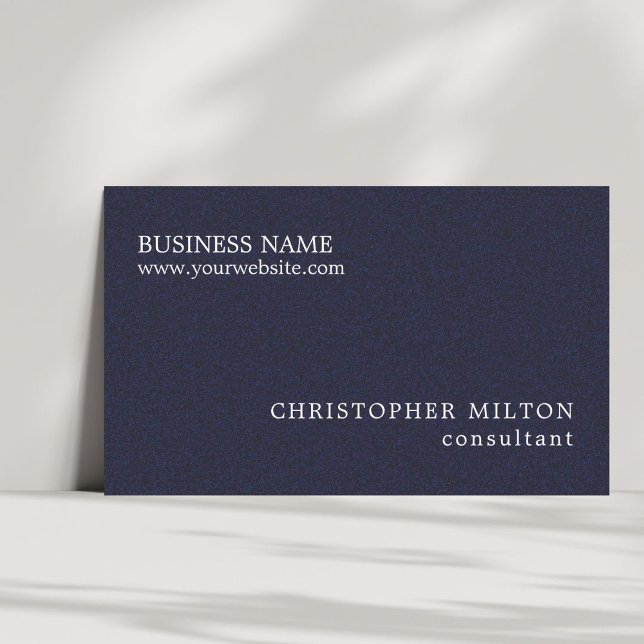 Minimalist Elegant Texture Blue White Consultant Business Card (Creator Uploaded)