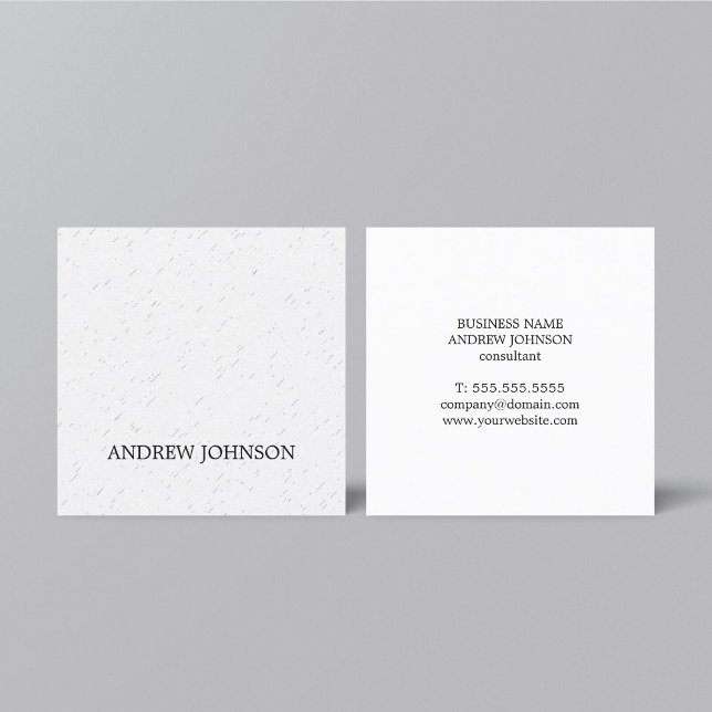 Minimalist Elegant Texture Light Grey Consultant Square Business Card (Creator Uploaded)