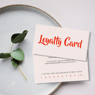 Minimalist Elegant Texture Light Pink Red Beauty Loyalty Card