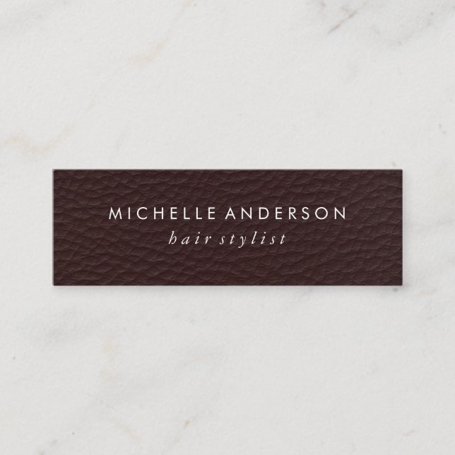 Minimalist Elegant Texture Mini Business Card (Front)