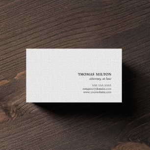 Minimalist Elegant Texture White Attorney at law Business Card
