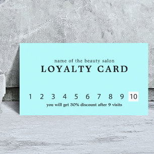 Minimalist Elegant Turquoise Beauty Loyalty Card
