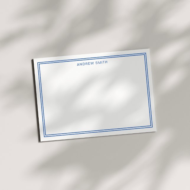 Minimalist Elegant Two Border Navy Blue Card (Creator Uploaded)