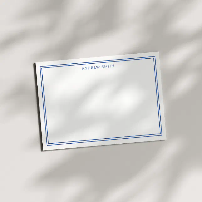 Minimalist Elegant Two Border Navy Blue Card | Zazzle