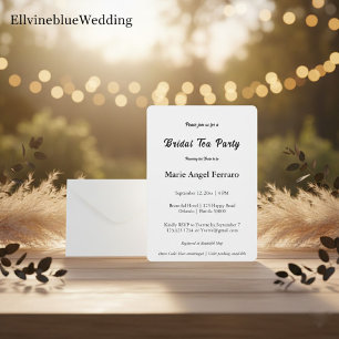 Minimalist Elegant Typography Bridal Tea Party Invitation