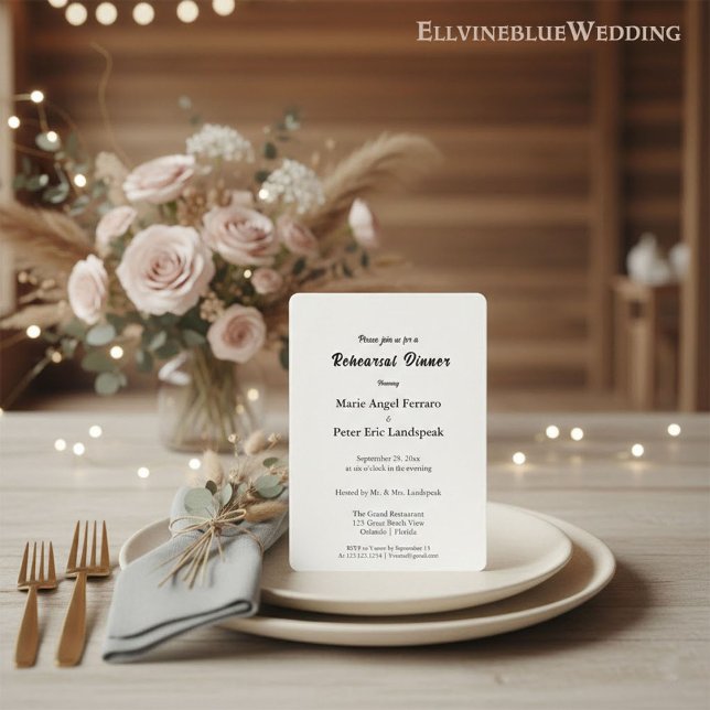 Minimalist Elegant Typography Rehearsal Dinner Invitation (Creator Uploaded)
