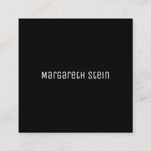 minimalist elegant unica one font style black square business card