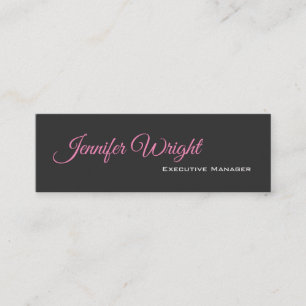 Minimalist elegant unique modern grey plain mini business card