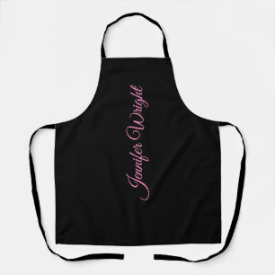 Minimalist elegant unique modern plain black pink apron