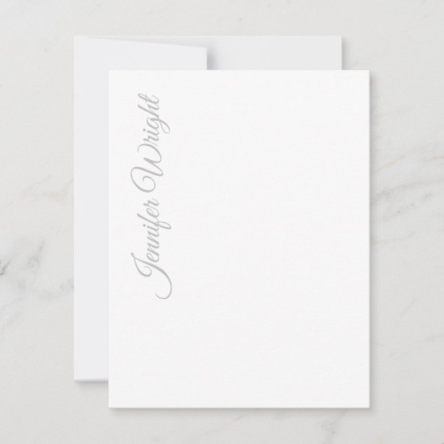Minimalist elegant unique modern plain grey white card (Front)