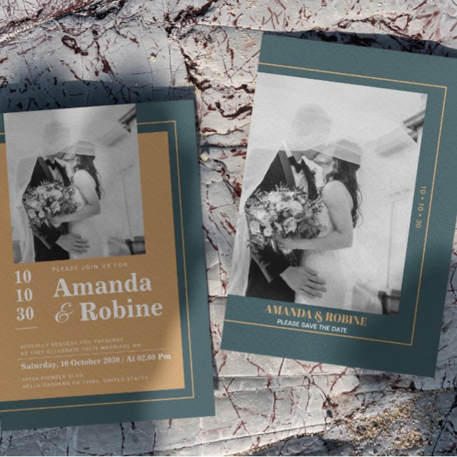 Minimalist Elegant Veil Kiss Photo Wedding Invitation (Creator Uploaded)