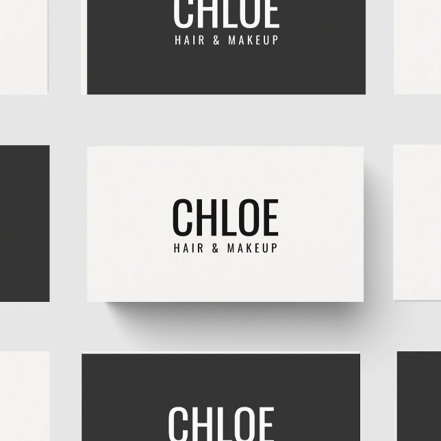 Minimalist Elegant Warm White Black Bold Beauty Business Card (Creator Uploaded)