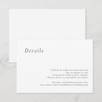 Minimalist Elegant Wedding Details card