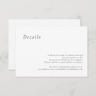 Minimalist Elegant Wedding Details card