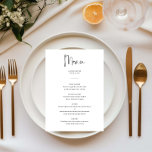 Minimalist Elegant Wedding menu card<br><div class="desc">Designed to coordinate with our Minimalist All In One Collection, this customisable matching wedding menu card features a clean and simple layout, with classic font. For more advanced customisation of this design, e.g. changing layout, font or text size please click the "CUSTOMIZE" button above. Please contact me for any questions!...</div>