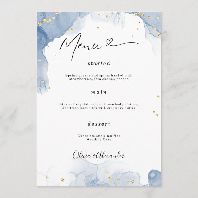 Minimalist Elegant Wedding Menu Poster Wedding  (Front)