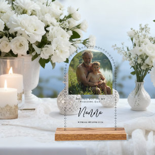 Minimalist Elegant Wedding Photo Tribute Memorial Acrylic Sign