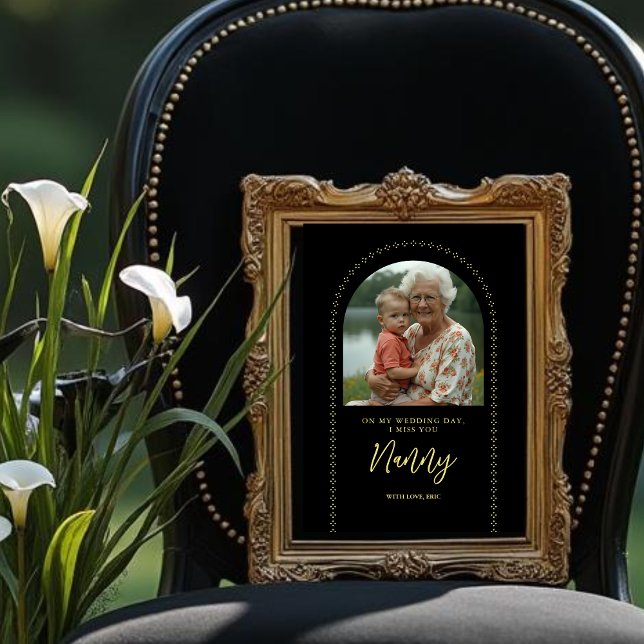 Minimalist Elegant Wedding Photo Tribute Memorial  Print (Minimalist Elegant Wedding Memorial Photo Signs with Arch Effect for Tribute Table Photo Print.)