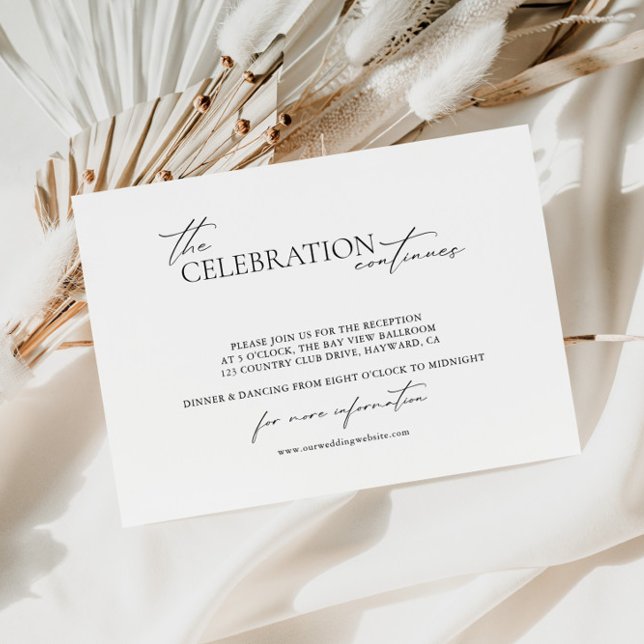 Minimalist Elegant Wedding Reception Enclosure Card (Creator Uploaded)