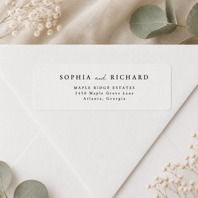 Minimalist Elegant Wedding Return Address  Label (Creator Uploaded)