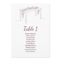 Minimalist Elegant Wedding Seating Chart Cards