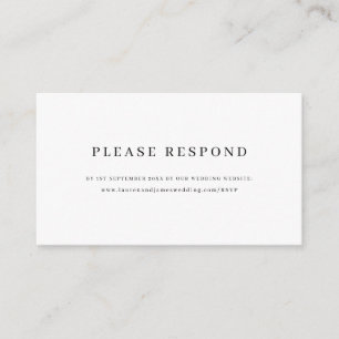 Minimalist Elegant Wedding Website RSVP Enclosure Card