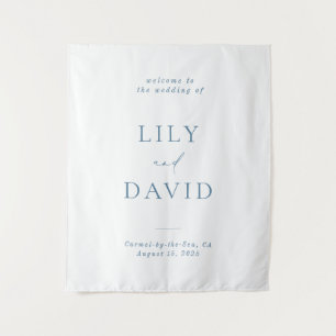 Minimalist Elegant Welcome Wedding Tapestry