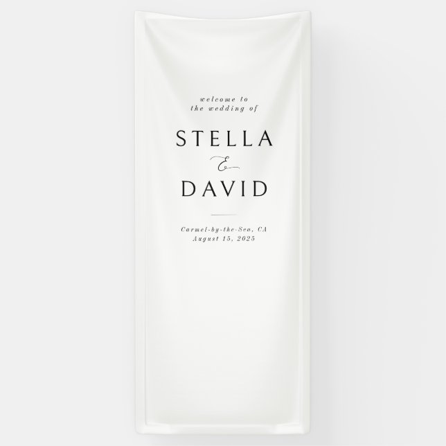 Minimalist Elegant Welcome Wedding Vinyl Banner (Vertical)