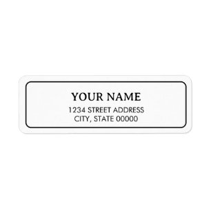 Minimalist Elegant White And Black Return Address Label