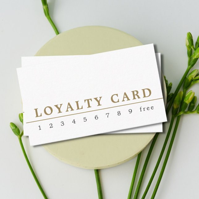 Minimalist Elegant White Black Golden Line Beauty Loyalty Card (Creator Uploaded)